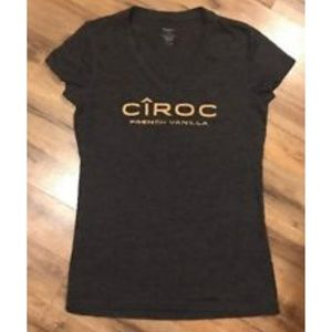 Women's Charcoal Gray Ciroc Vodka V-neck Tee Sz L